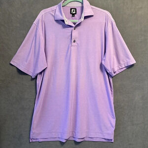FootJoy Golf Performance Polo Shirt‎ Solid Light Purple Mens Size Medium Preppy